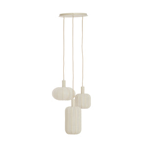 Hanging lamp 3L Ø38x34 cm TUFIA linen cream