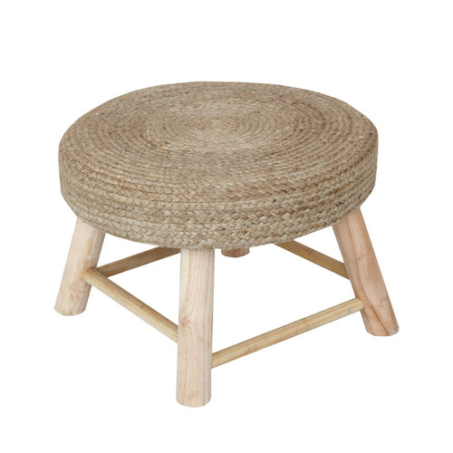 Bosco Natural Jute And Eucalyptus Wood Stool (45 cm)
