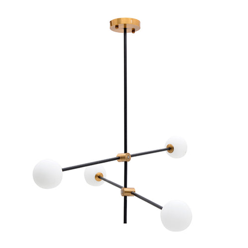 Metal Glass Ceiling 4 Lights (84 cm)