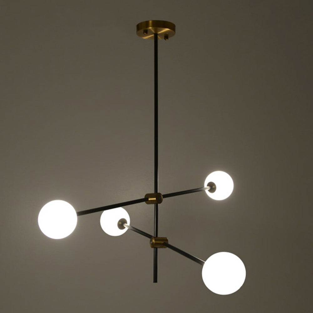 Metal Glass Ceiling 4 Lights (84 cm)