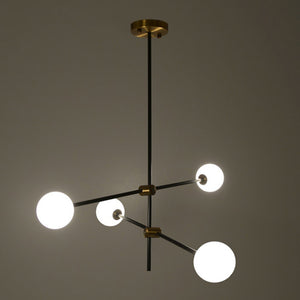 Metal Glass Ceiling 4 Lights (84 cm)