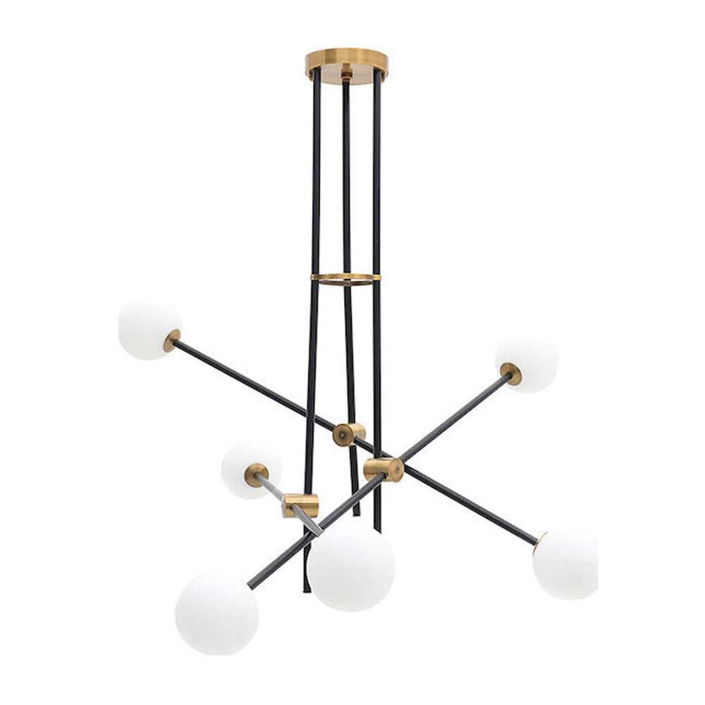 Metal Glass Ceiling 6 Lights (85 cm)