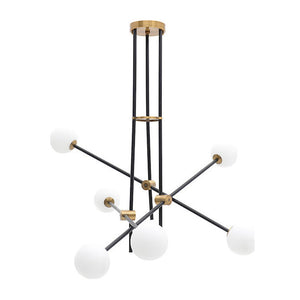Metal Glass Ceiling 6 Lights (85 cm)