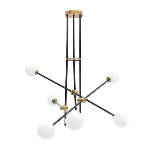 Metal Glass Ceiling 6 Lights (85 cm)