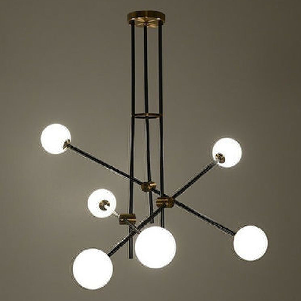 Metal Glass Ceiling 6 Lights (85 cm)