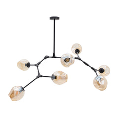 Metal Glass Ceiling 7 Lights (140 cm)