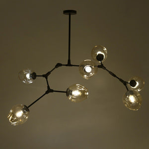 Metal Glass Ceiling 7 Lights (140 cm)