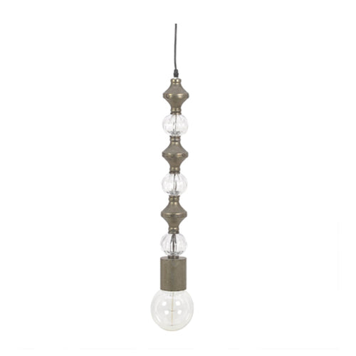 Contemporary Grey Metal & Glass Floor Lamp (180cm)