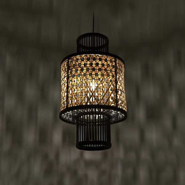 Natural Black Bamboo Ceiling Lamp
