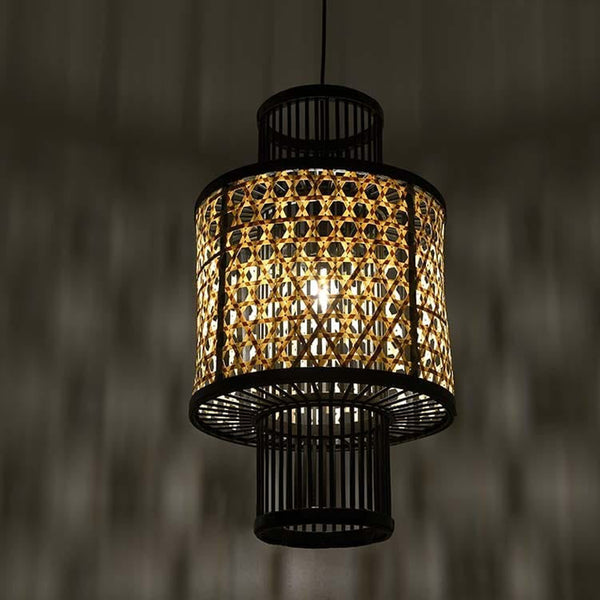 Natural Black Bamboo Ceiling Lamp