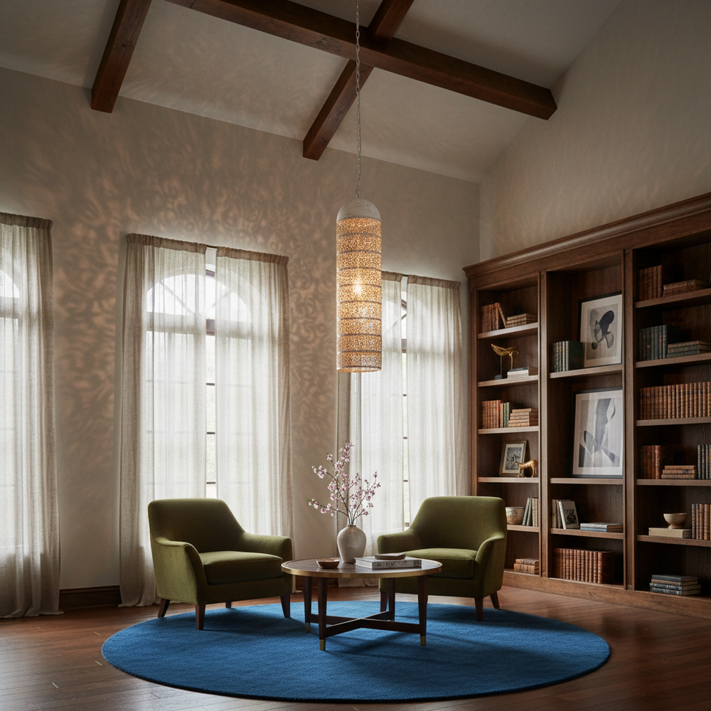 White Gold Pendant Lamp (93 cm)