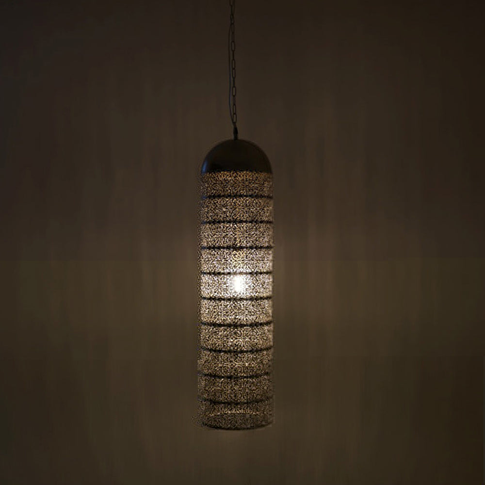 Silver Metal Pendant Lamp (93 cm)
