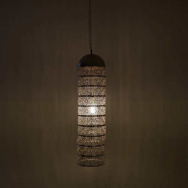Silver Metal Pendant Lamp (93 cm)