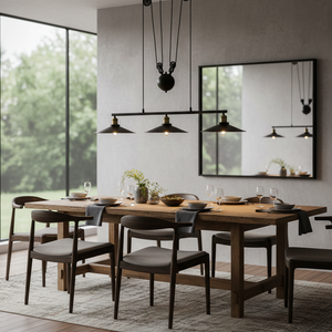 Black Metal Ceiling Lamp 3 Lights (100 cm)