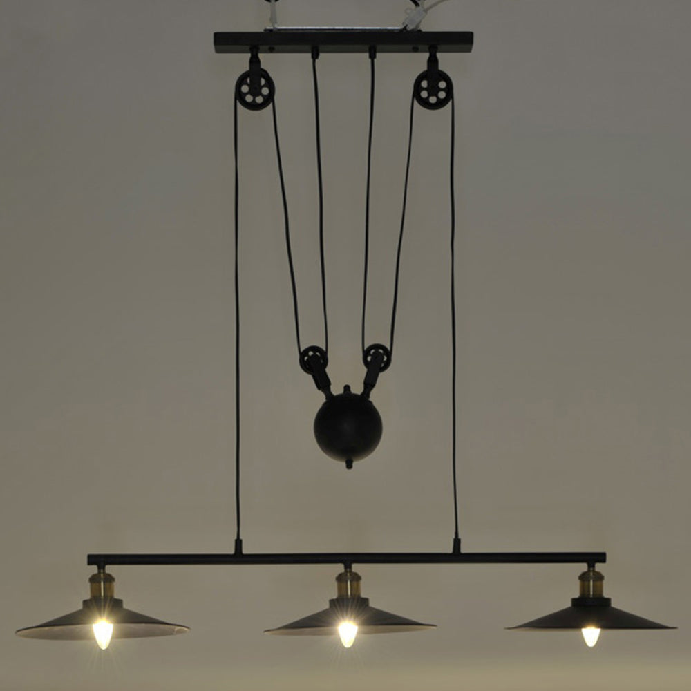 Black Metal Ceiling Lamp 3 Lights (100 cm)
