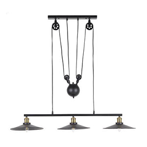 Black Metal Ceiling Lamp 3 Lights (100 cm)