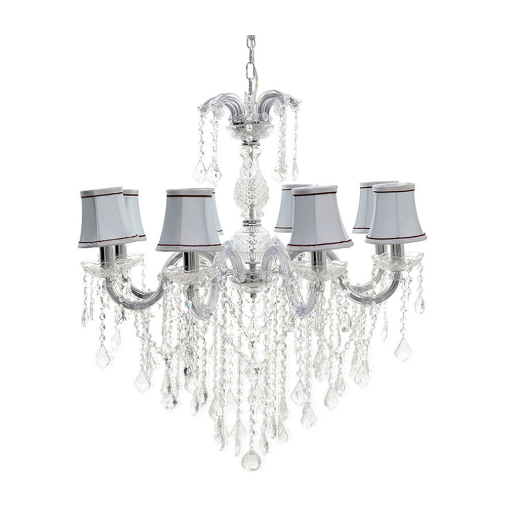 Clear Glass Pendant Lamp 8 Lights (84 cm)