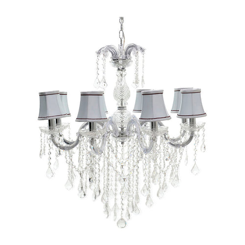 Clear Glass Pendant Lamp 8 Lights (84 cm)