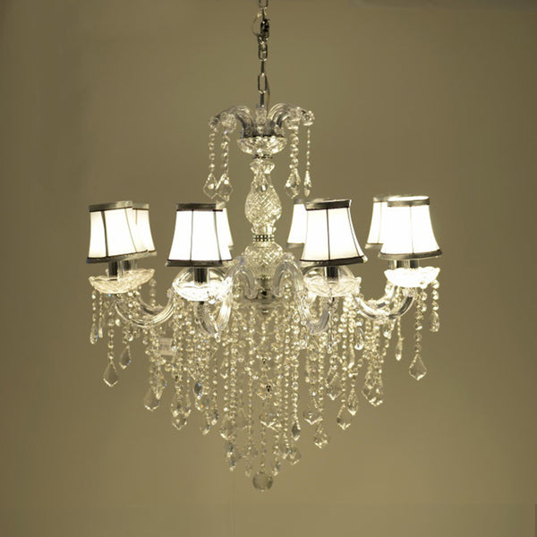 Clear Glass Pendant Lamp 8 Lights (84 cm)