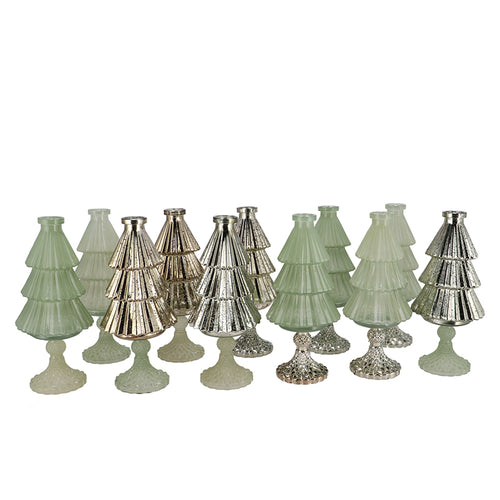 JAZZ NORDIC GREEN VASE X-MAS TREE ASS 11X25CM NM