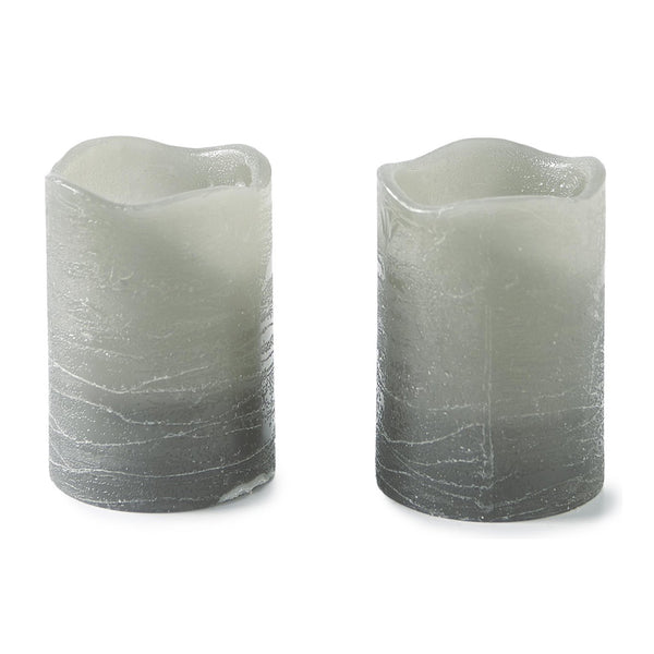 RM LED candle grey x2 d5cm
