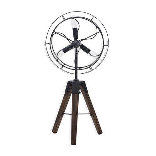 Metal Wooden Lamp With 3 Lights (68 cm)