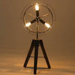 Metal Wooden Lamp With 3 Lights (68 cm)