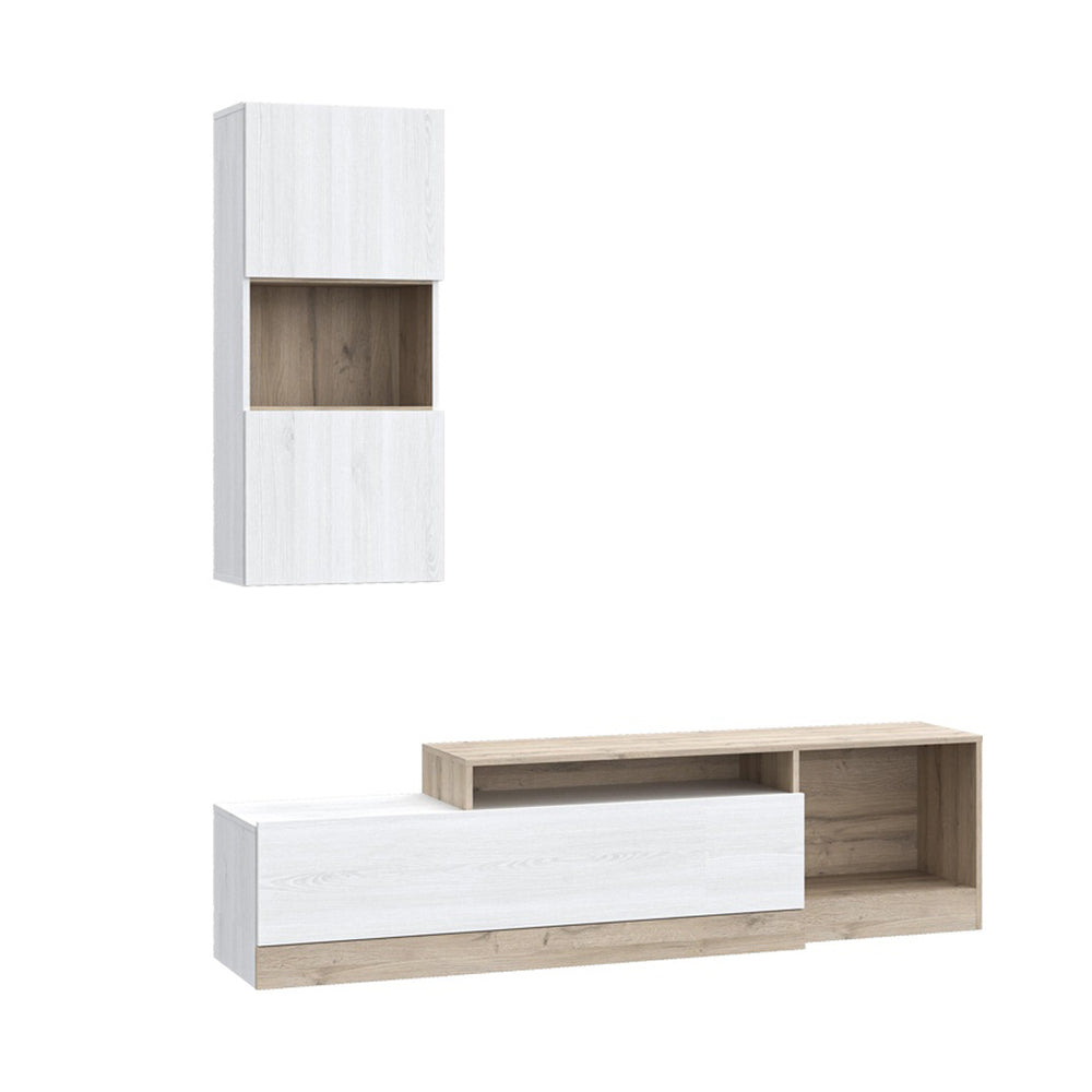 Halmi White Oak Living Room Wall Unit (190 cm)