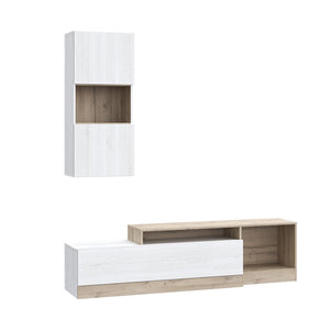 Halmi White Oak Living Room Wall Unit (190 cm)