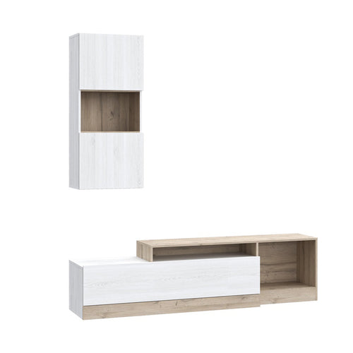 Halmi White Oak Living Room Wall Unit (190 cm)