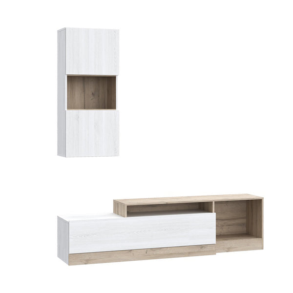 Halmi White Oak Living Room Wall Unit (190 cm)