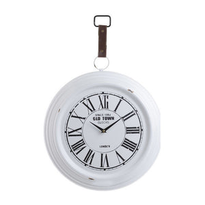 White Enamel Wall Clock (45 cm)