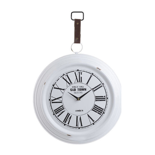 White Enamel Wall Clock (45 cm)