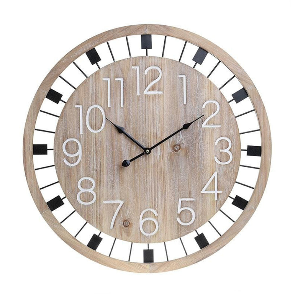 N&B Wooden Metal Clock