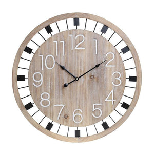 N&B Wooden Metal Clock