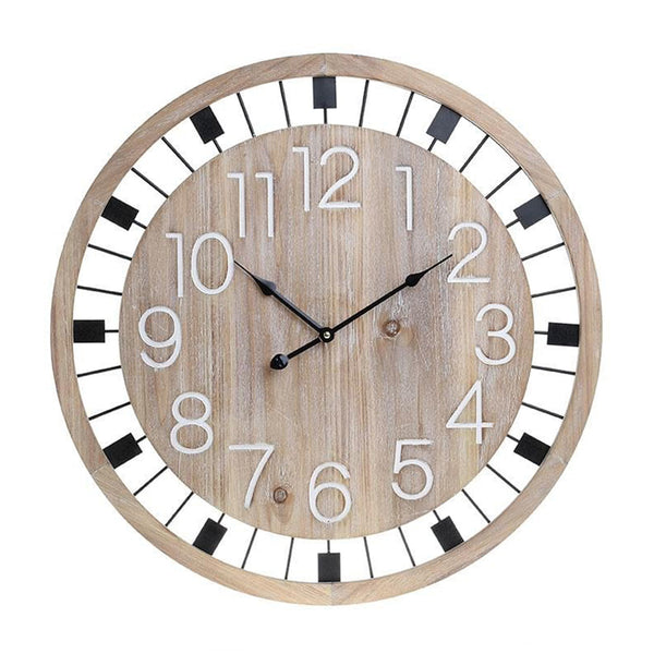 N&B Wooden Metal Clock