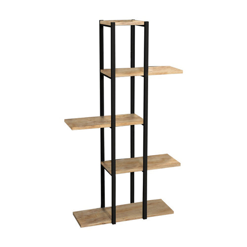 Ploko Oak And Black Floor Shelf (111 cm)