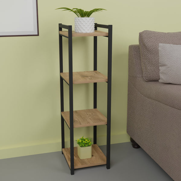 Harvey Natural And Black Floor Shelf (100 cm)