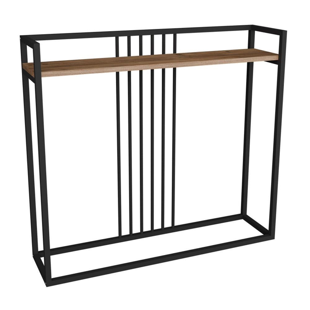 Oak Convida Console Table with Black Metal Frame (100 cm)
