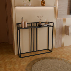 Anthracite Convida Console Table with Black Metal Frame (100 cm)