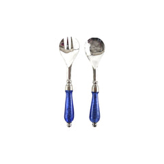 Blue Stainless Salad Servers x2