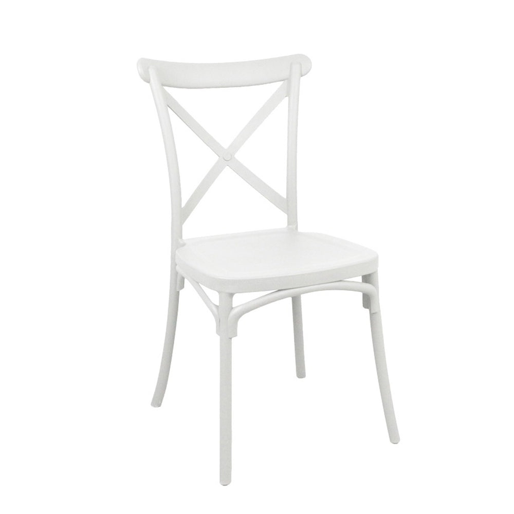 Crossie White Stackable Garden Chair (82 cm)