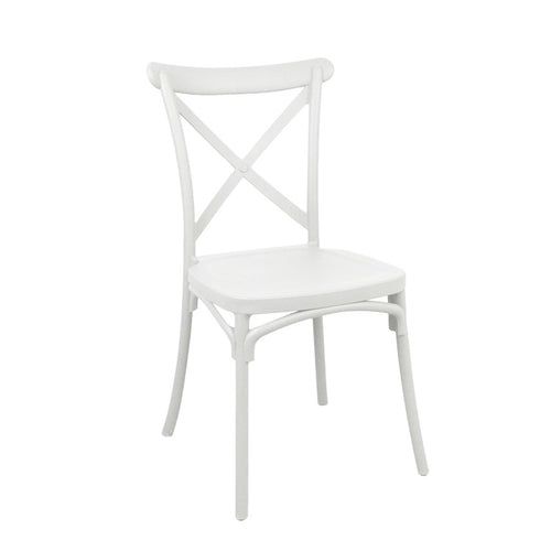 Crossie White Stackable Garden Chair (82 cm)