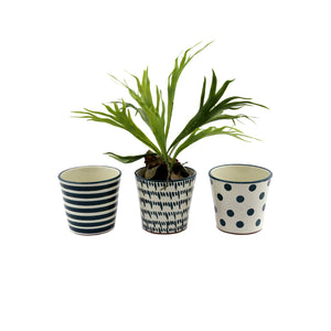 White And Green Pot 3 Colours (14 cm)