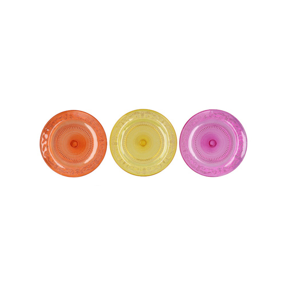 Orange Mix Glass Plate Pack of 6 (20 cm)