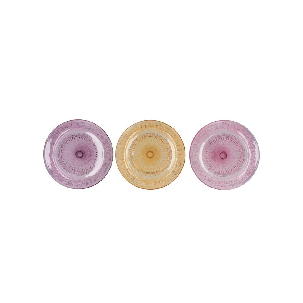Pastel Mix Glass Plate Pack of 6 (20 cm)