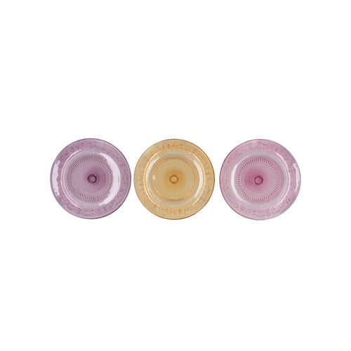 Pastel Mix Glass Plate Pack of 6 (20 cm)
