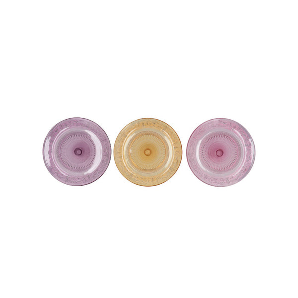 Pastel Mix Glass Plate Pack of 6 (20 cm)