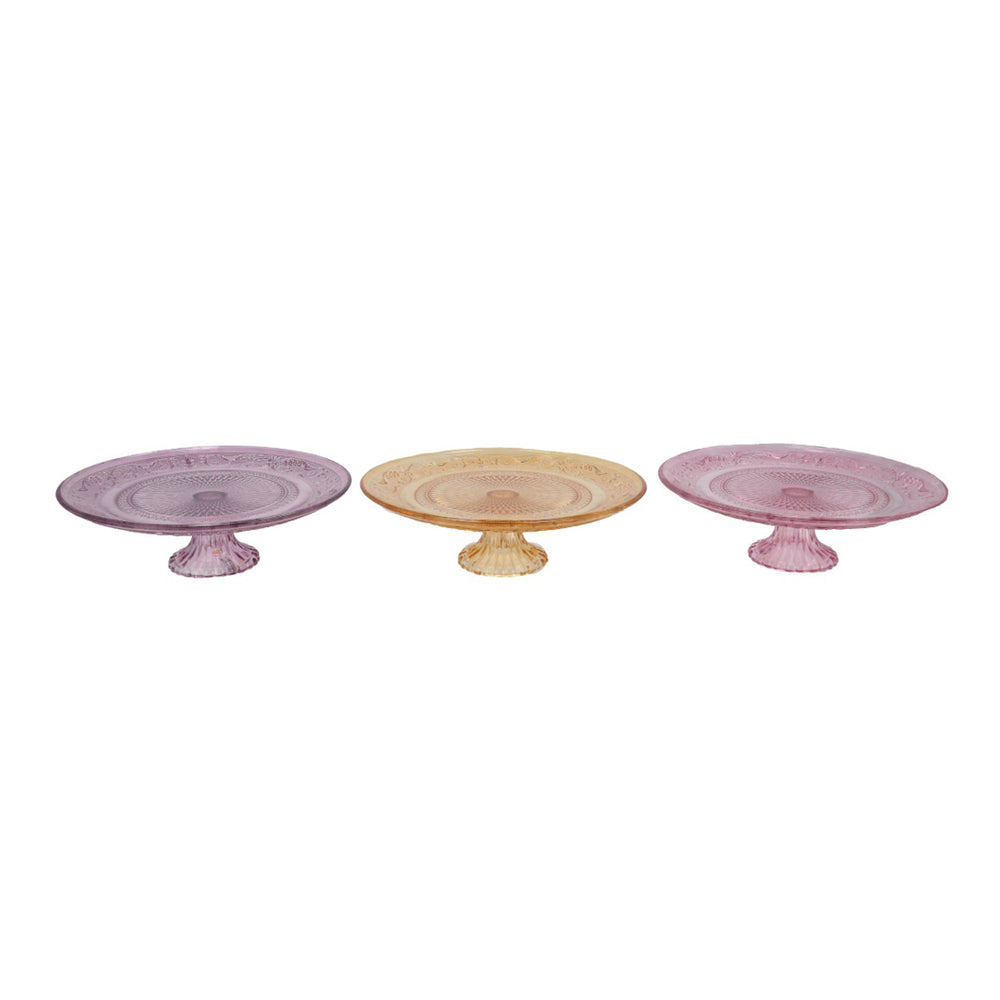 Pastel Footed Glass Plate (25 cm)