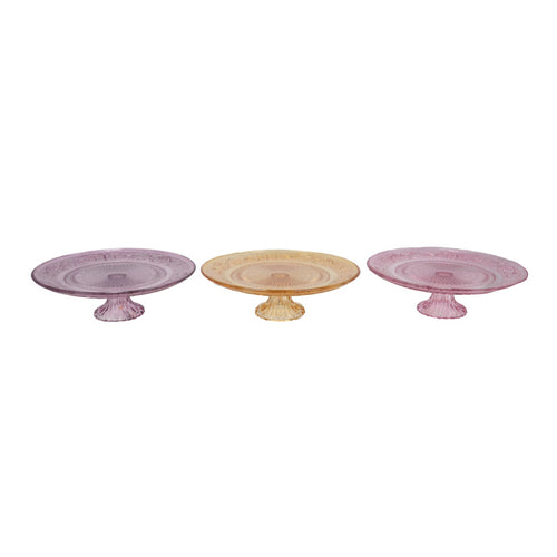 Pastel Footed Glass Plate (25 cm)